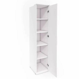 CHOICEWARDROBE Olathe Slim Mirrored Wardrobe – 1 Door, White 45cm | Space-Saving Bedroom Storage