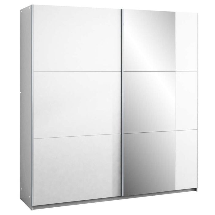 Oldham 151cm 2-Door Mirrored Sliding Wardrobe in White