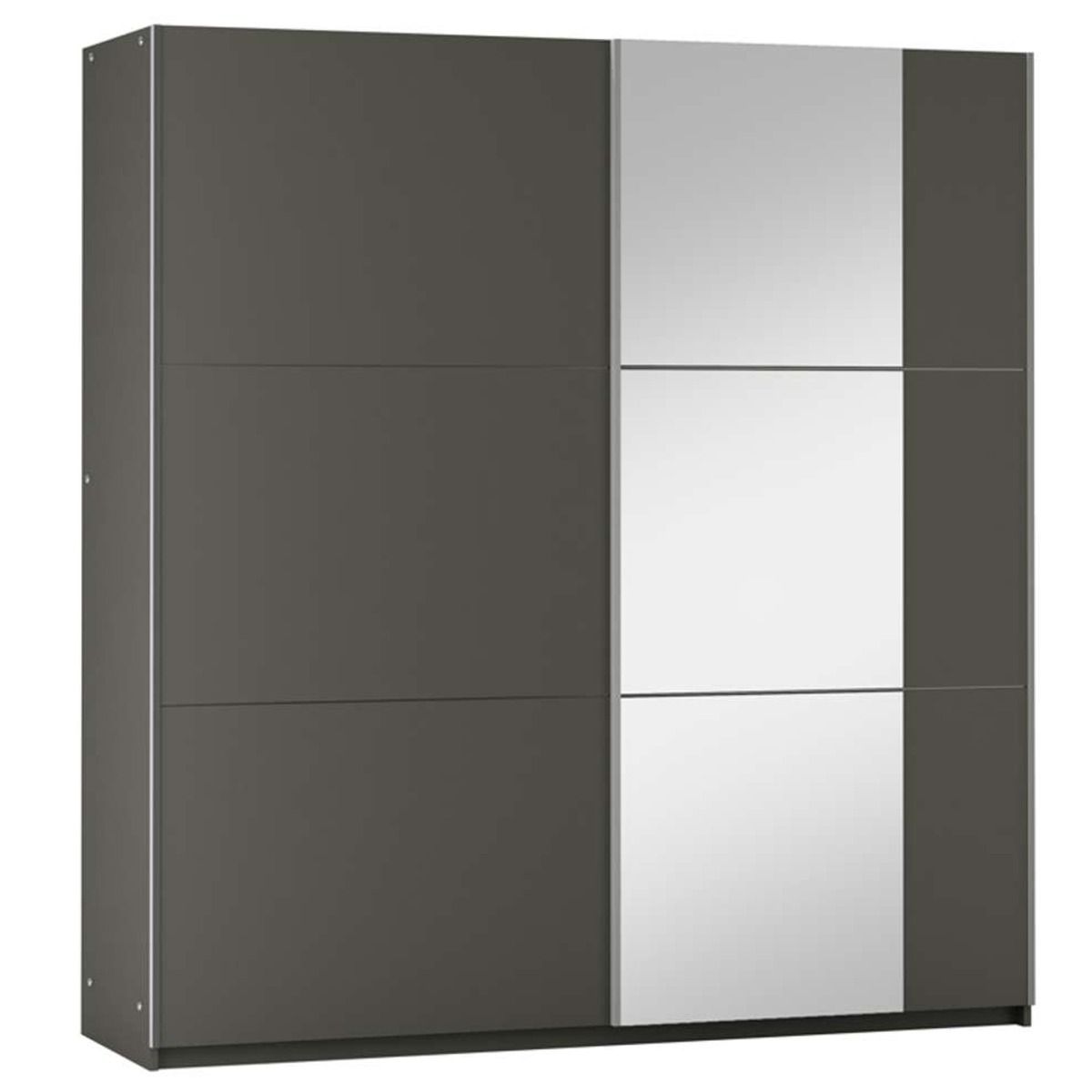 Oldham 151cm 2-Door Mirrored Sliding Wardrobe in Grey – product detail