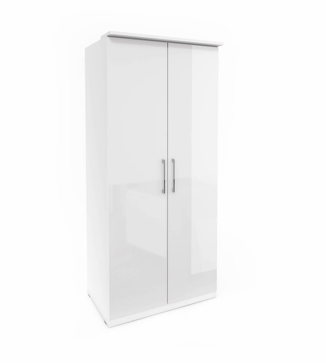 Optima 18 90cm 2-Door Hinged Wardrobe - White Gloss