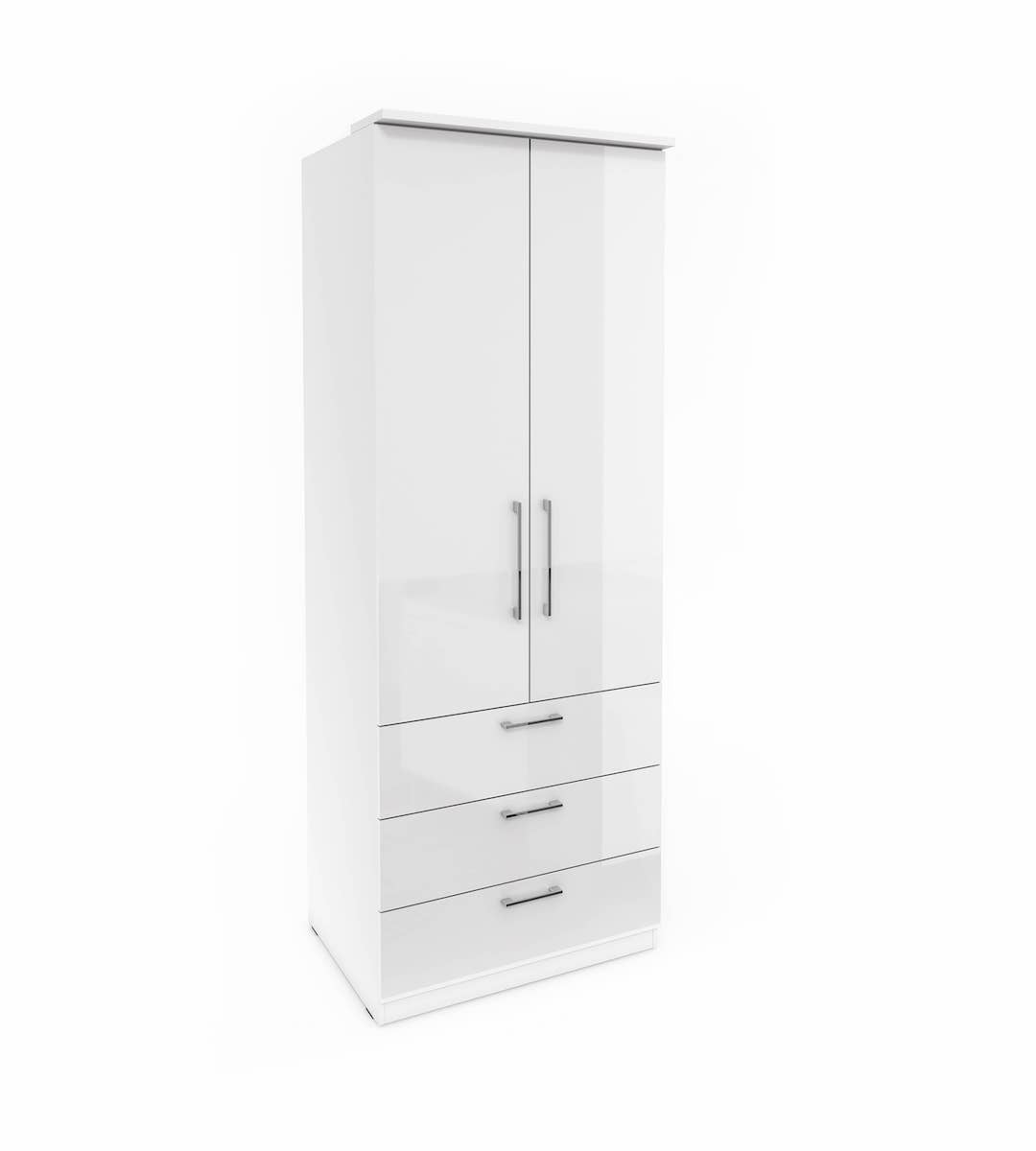 Optima 68 80cm 2-Door Hinged Wardrobe - White Gloss