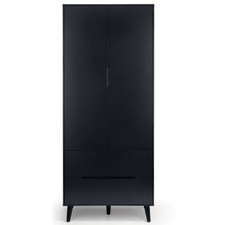 Abrina Wooden Wardrobe With 2 Doors And 2 Drawers In Anthracite