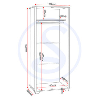 Oxnard Wooden Wardrobe With 2 Doors In Light Oak