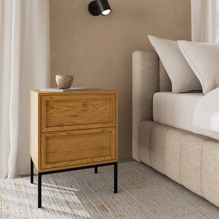 Palmdale 45.6cm 2-Drawer Bedside Table – Wild Oak – image 1