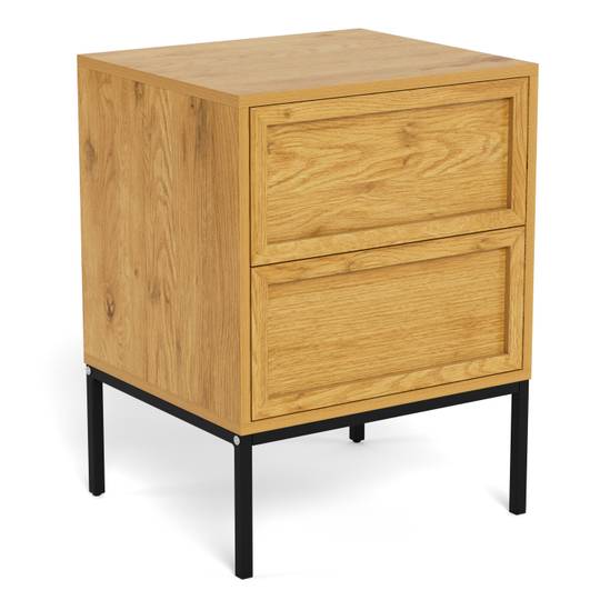Palmdale 45.6cm 2-Drawer Bedside Table – Wild Oak – image 2