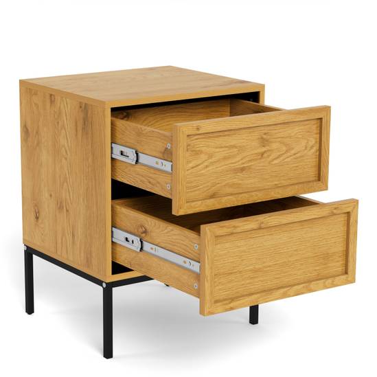 Palmdale 45.6cm 2-Drawer Bedside Table – Wild Oak – image 7
