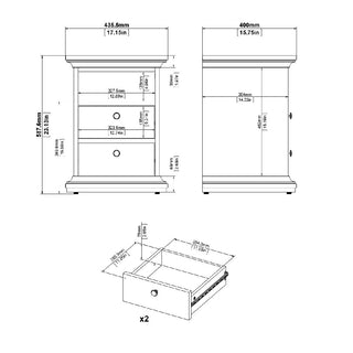Parayo Wooden Furniture Set With 2 Doors Wardrobe In White