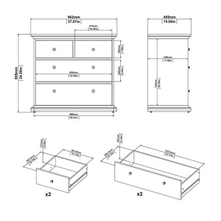 Parayo Wooden Furniture Set With 2 Doors Wardrobe In White