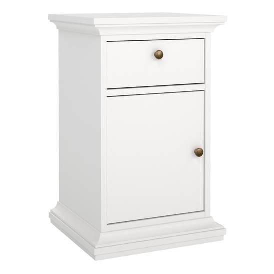 Paris 43.6cm 1-Door 1-Drawer Nightstand – White – image 1