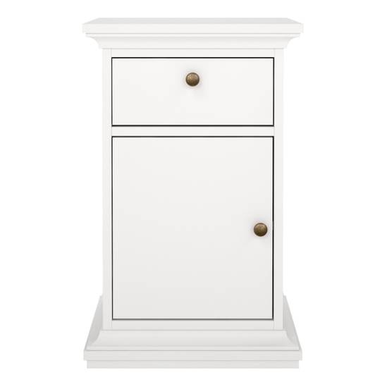 Paris 43.6cm 1-Door 1-Drawer Nightstand – White – image 2