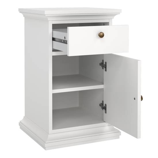 Paris 43.6cm 1-Door 1-Drawer Nightstand – White – image 6