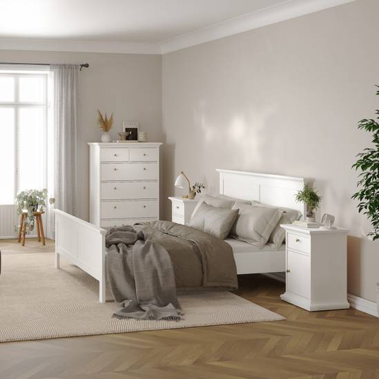 Paris 43.6cm 1-Door 1-Drawer Nightstand – White – image 7