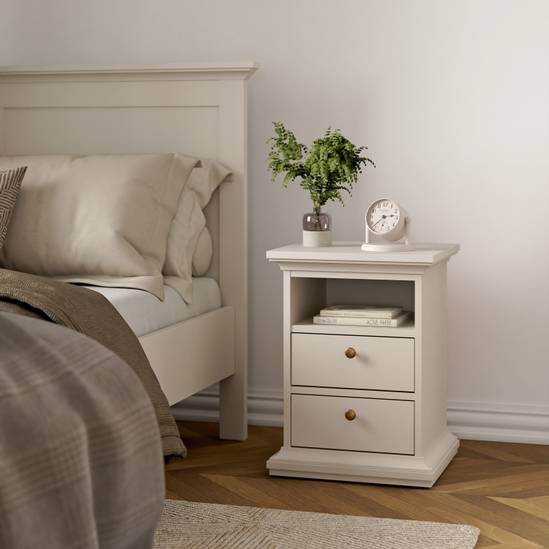 Paris 43.6cm 2-Drawer Nightstand – Cashmere – image 1