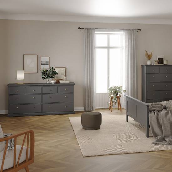 Paris 183.4cm 8-Drawer Wide Chest – Grey – image 6