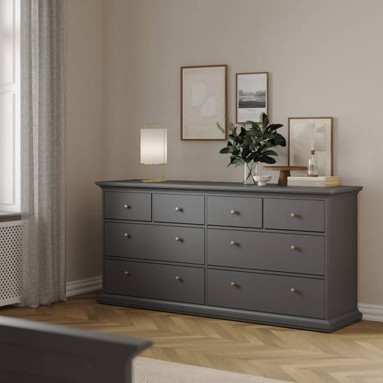 Paris 183.4cm 8-Drawer Wide Chest – Grey – image 7