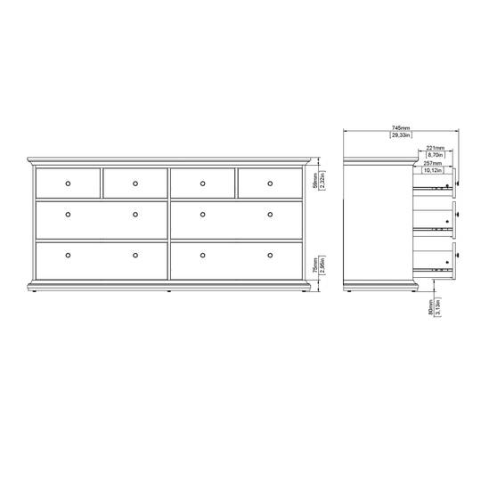 Paris 183.4cm 8-Drawer Wide Chest – White – image 11