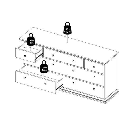 Paris 183.4cm 8-Drawer Wide Chest – White – image 12