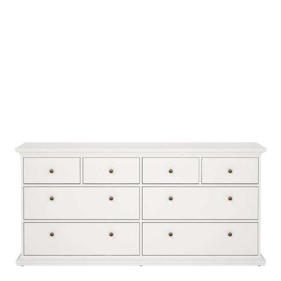 Paris 183.4cm 8-Drawer Wide Chest – White – image 2