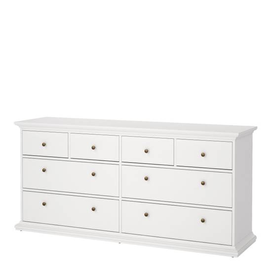 Paris 183.4cm 8-Drawer Wide Chest – White – image 3