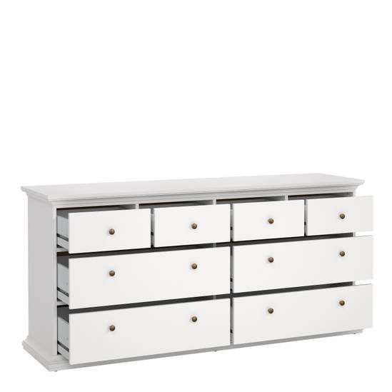 Paris 183.4cm 8-Drawer Wide Chest – White – image 5