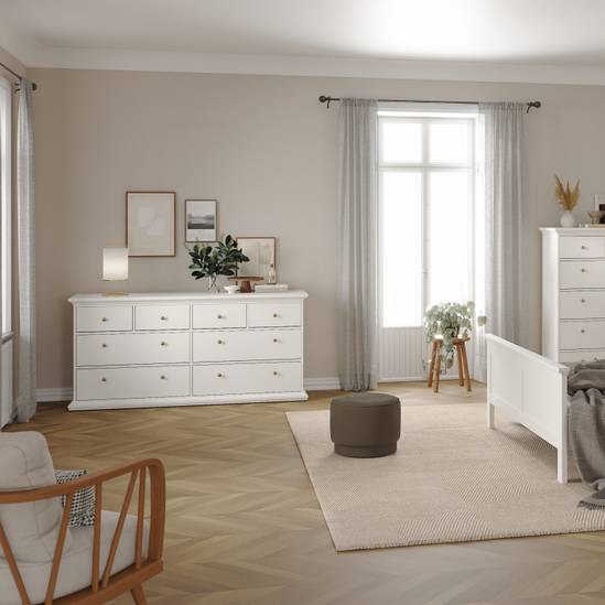 Paris 183.4cm 8-Drawer Wide Chest – White – image 6