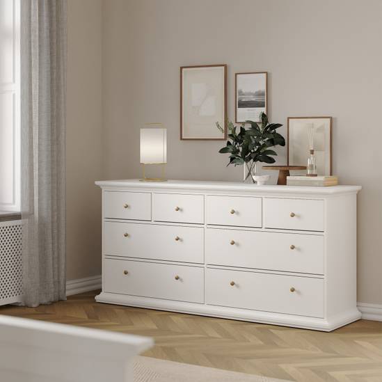 Paris 183.4cm 8-Drawer Wide Chest – White – image 7