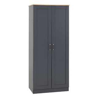 Parnu Wooden Furniture Set With 2 Doors Wardrobe In Grey And Oak