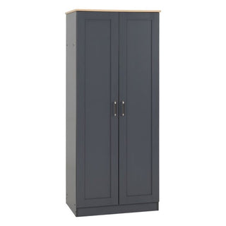 Parnu Wooden Wardrobe With 2 Doors In Grey And Oak