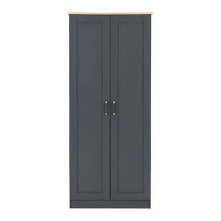 Parnu Wooden Wardrobe With 2 Doors In Grey And Oak