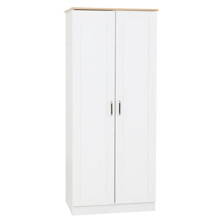 Parnu Wooden Wardrobe With 2 Doors In White And Oak