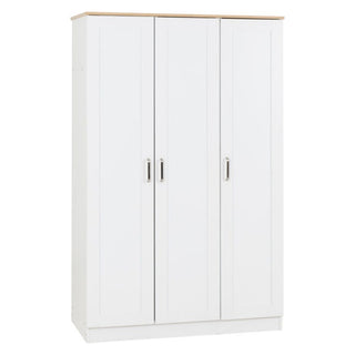 Parnu Wooden Wardrobe With 3 Doors In White And Oak