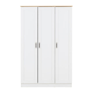 Parnu Wooden Wardrobe With 3 Doors In White And Oak