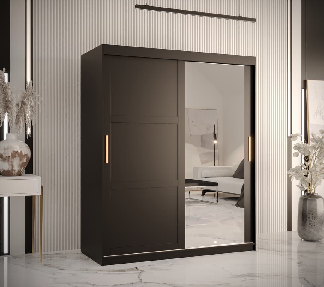 Ramiro II Sliding Door Wardrobe 150cm - Black — view 2