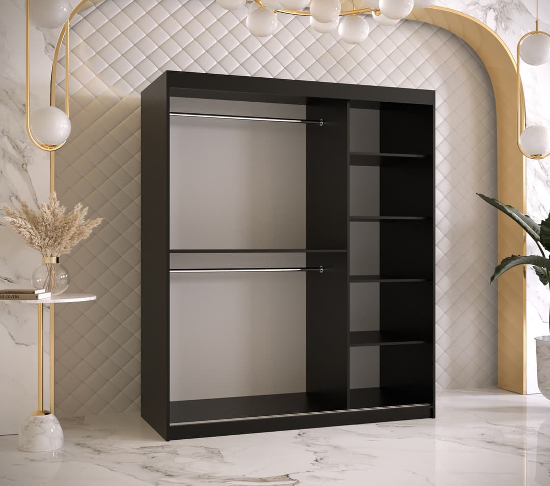 Ramiro II Sliding Door Wardrobe 150cm - Black — view 3