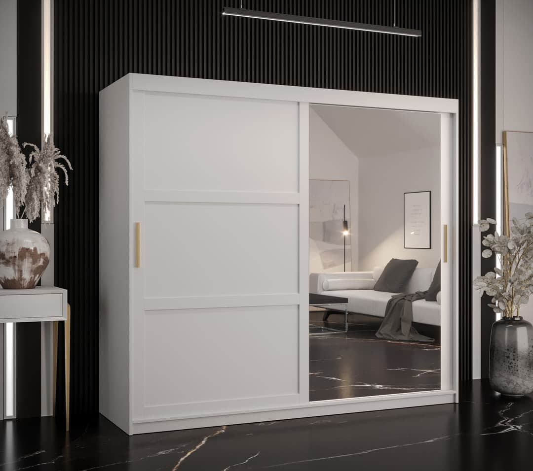 Ramiro II Sliding Door Wardrobe 200cm - White — view 2