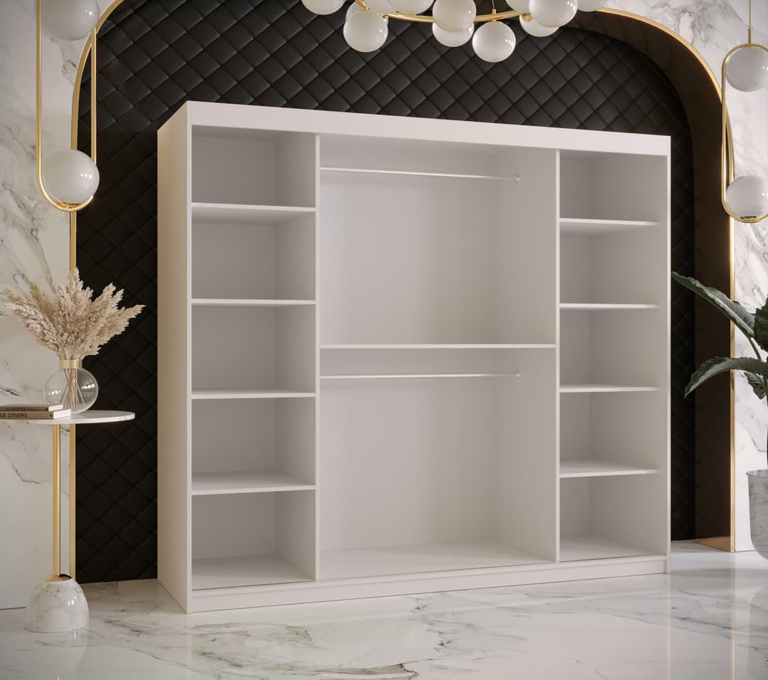 Ramiro II Sliding Door Wardrobe 200cm - White — view 3