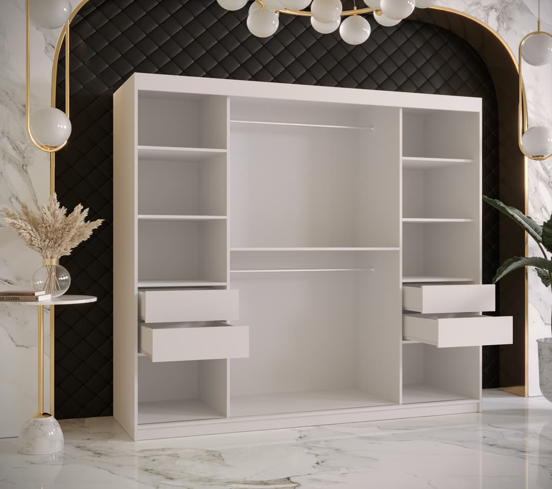 Ramiro II Sliding Door Wardrobe 200cm - White — view 4