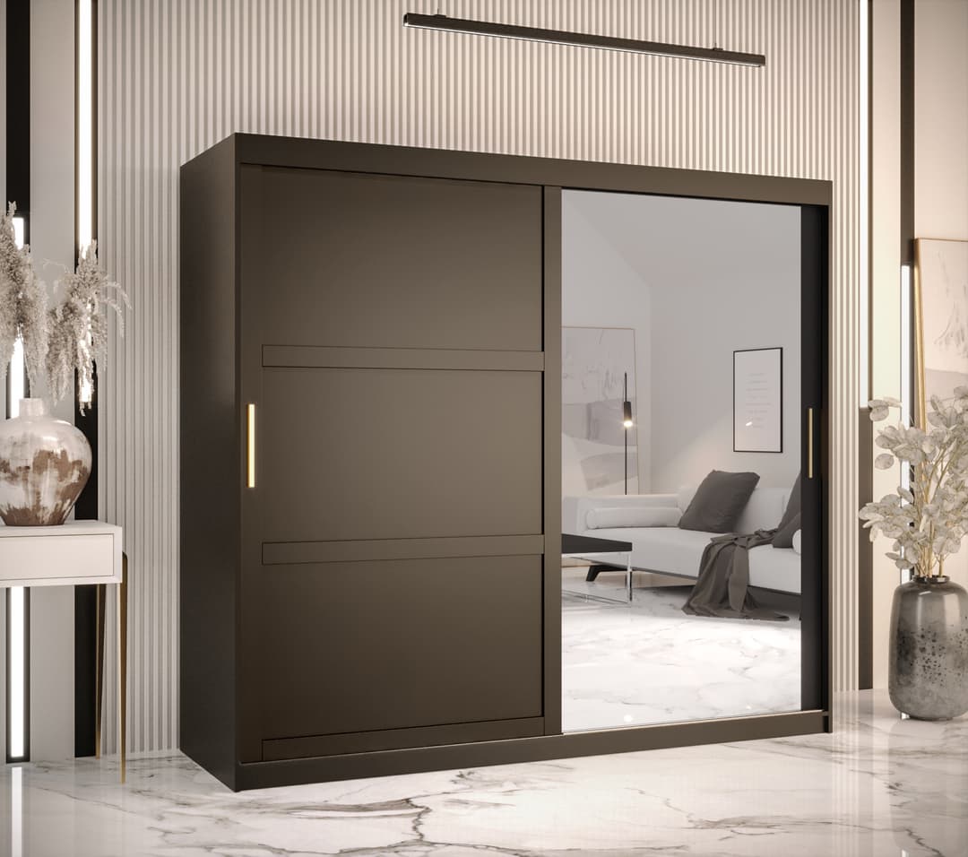 Ramiro II Sliding Door Wardrobe 200cm - Black — view 2