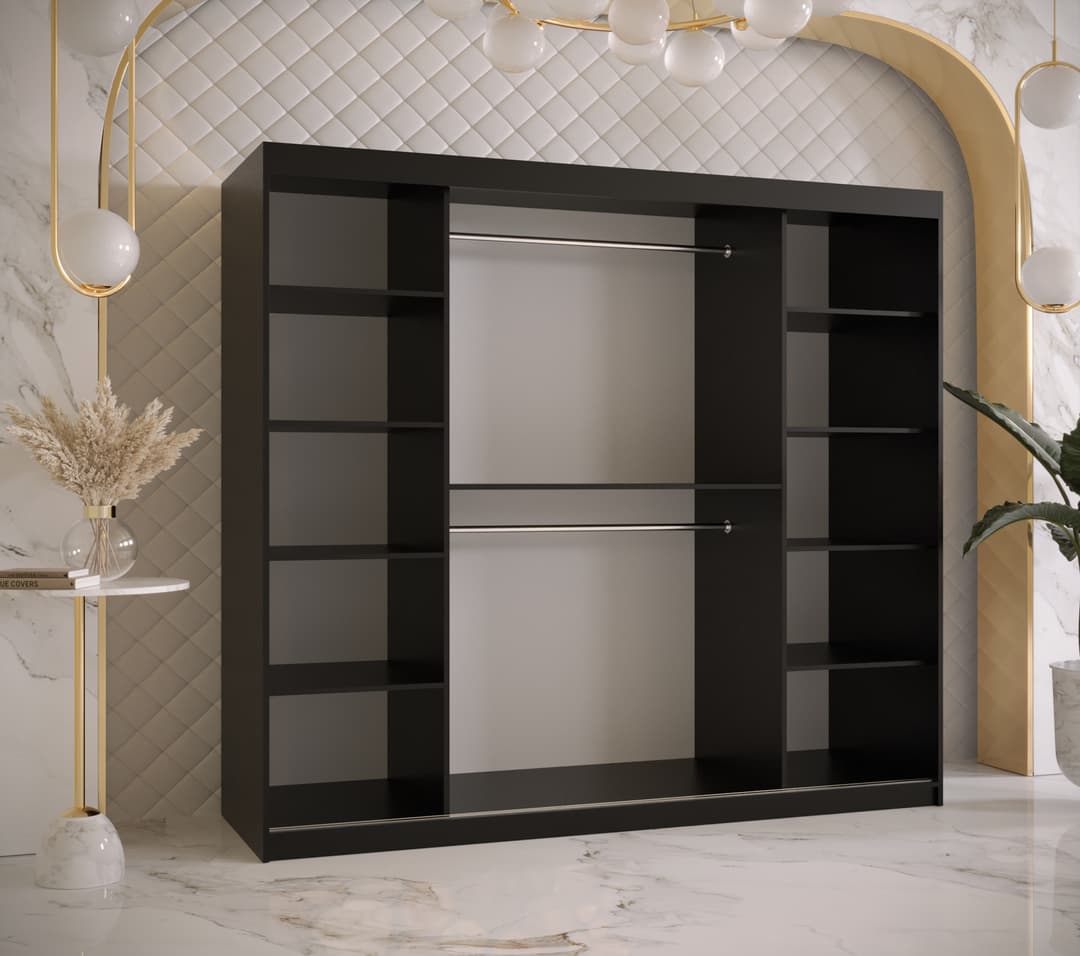 Ramiro II Sliding Door Wardrobe 200cm - Black — view 3