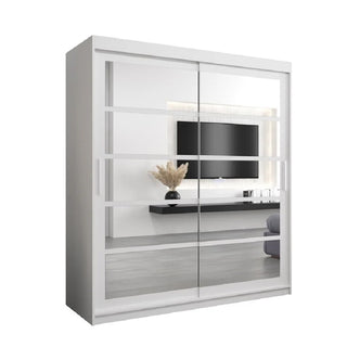 Reston Mirrored Wardrobe With 2 Sliding Doors In White