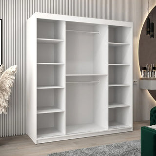 Reston Mirrored Wardrobe With 2 Sliding Doors In White