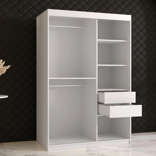 Rieti I Wooden Wardrobe 2 Sliding Doors 120cm In White