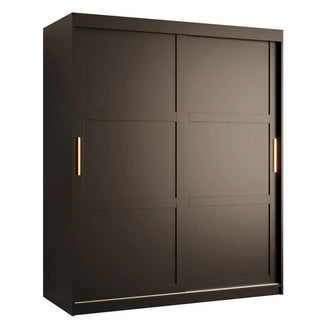 Rieti I Wooden Wardrobe 2 Sliding Doors 150cm In Black