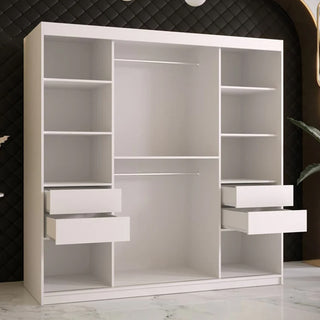 Rieti I Wooden Wardrobe 2 Sliding Doors 180cm In White