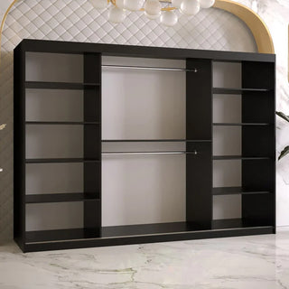 Rieti I Wooden Wardrobe 2 Sliding Doors 250cm In Black