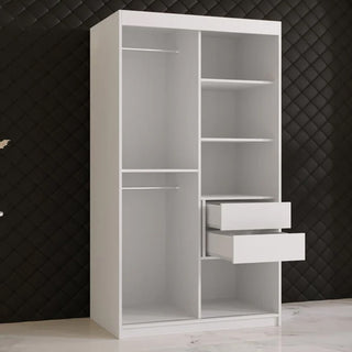 Rieti II Mirrored Wardrobe 2 Sliding Doors 100cm In White