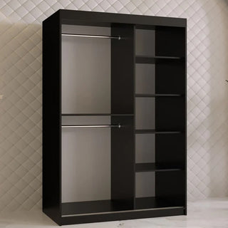 Rieti II Mirrored Wardrobe 2 Sliding Doors 120cm In Black