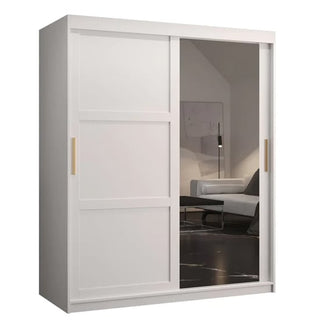 Rieti II Mirrored Wardrobe 2 Sliding Doors 150cm In White