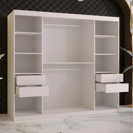 CHOICEWARDROBE Rieti II 180cm sliding wardrobe in white with a mirrored door