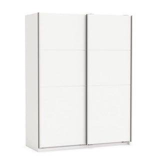 Rossett Wooden Wardrobe Large In Pearl White And Linen